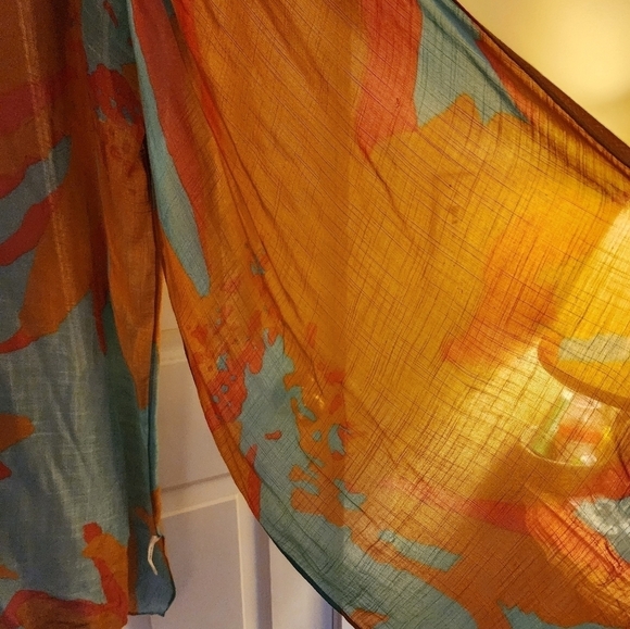 Tropical print colorful beach kimono one size viscose - Picture 3 of 5